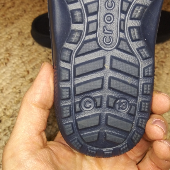 CROCS Child's Classic Navy Flip-Flop Sandals - Picture 8 of 9